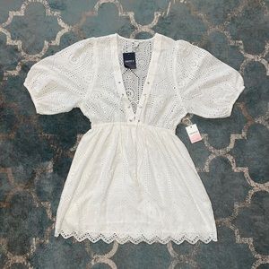 👗 Forever 21 White Woven Dress Size Large NWT